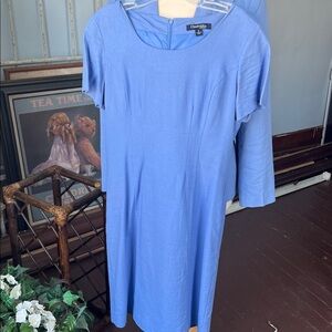Chadwicks Light Blue Suit dress and jacket Set